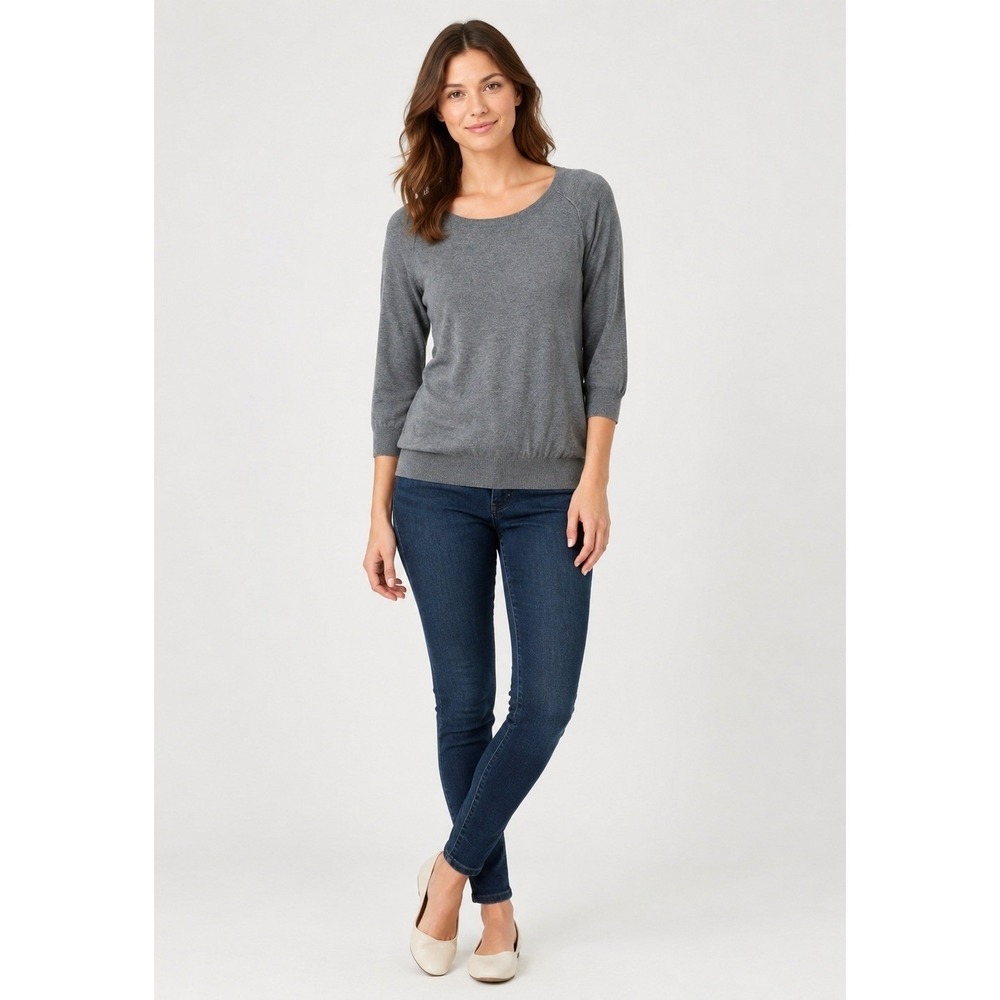 Joie Sweater Womens XS Gray Wool Cashmere Blend Elbow Patches